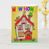 Nieuw huis Cartoon huis Kaart (Gele Bloem)