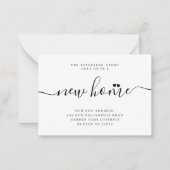 Nieuw huis eenvoudig manuscript moderne bewegende  notitiekaartje (Voorkant)