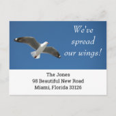 Nieuw Huis Eenvoudig Wit Seagull Budget Verhuizen Aankondigingskaart (Voorkant)