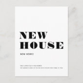 NIEUW HUIS Eenvoudige Moderne Minimalistische Verh Aankondigingskaart (Voorkant)