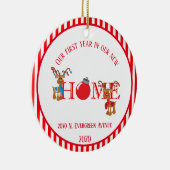 Nieuw huis eerste jaar rendier keramisch ornament (Rechts)