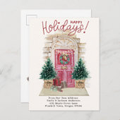 Nieuw Huis - Feestdagen Kerstdeur Verhuizen A Aankondigingskaart (Voorkant / Achterkant)