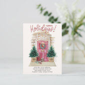 Nieuw Huis - Feestdagen Kerstdeur Verhuizen A Aankondigingskaart (Staand voorkant)