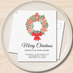 Nieuw Huis Feestelijke Kerstmis Verplaatsen Aankondigingskaart