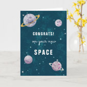 Nieuw huis feliciteert met je ruimte grappige woor kaart (Gele Bloem)