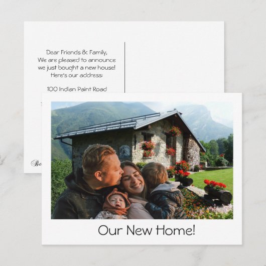 Nieuw Huis Foto We Zijn Verhuisd Aankondiging Post Briefkaart (Voorkant / Achterkant)