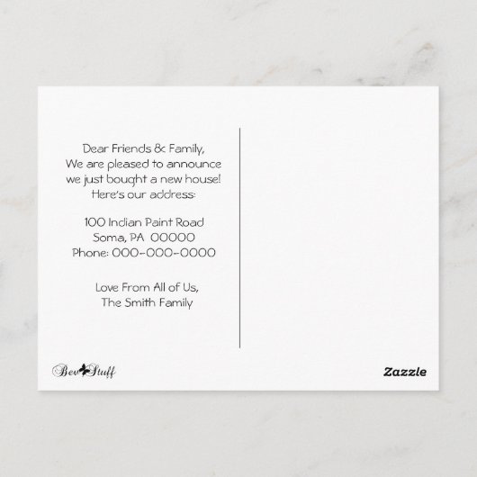 Nieuw Huis Foto We Zijn Verhuisd Aankondiging Post Briefkaart (Achterkant)