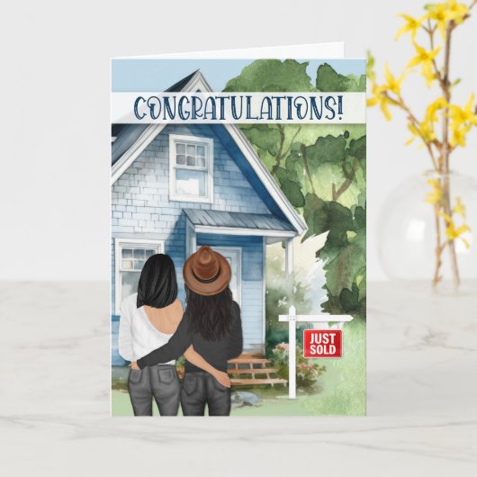 Nieuw Huis Gefeliciteerd Aziatisch Amerikaans Lesb Kaart (Gele Bloem)