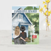 Nieuw Huis Gefeliciteerd Biracial Lesbisch Paar Kaart (Gele Bloem)