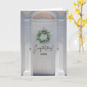 Nieuw Huis Gefeliciteerd Gevouwen Wenskaart Kaart (Gele Bloem)