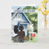 Nieuw Huis Gefeliciteerd Zwart Lesbisch Paar Kaart (Gele Bloem)