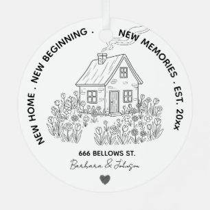 Nieuw Huis Gepersonaliseerde Familie Adres & Jaar Metalen Ornament
