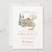 Nieuw Huis Gezellig Huis Fox Kerstvakantie Kaart (Voorkant)
