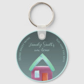 Nieuw huis housewarming bewegende huizen cadeau sleutelhanger (Achterkant)