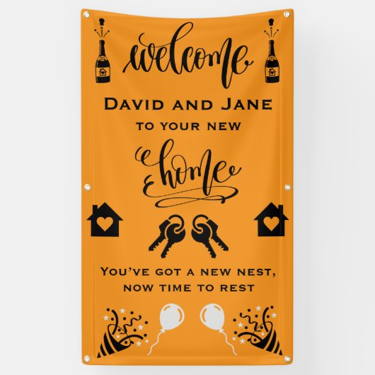 Nieuw huis housewarming welkom spandoek (Verticaal)