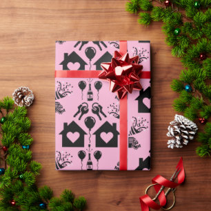 Nieuw huis huis verwarming welkom cadeaupapier