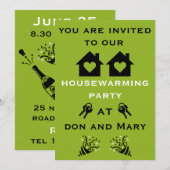Nieuw huis huis verwarming welkom  feestdagenkaart (Voorkant / Achterkant)