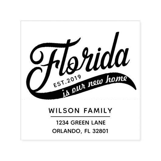 Nieuw huis in Florida retouradres rubberen stempel (Design)