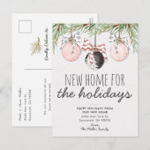 Nieuw huis kerst ornament verhuisbericht uitnodiging briefkaart (Voorkant / Achterkant)