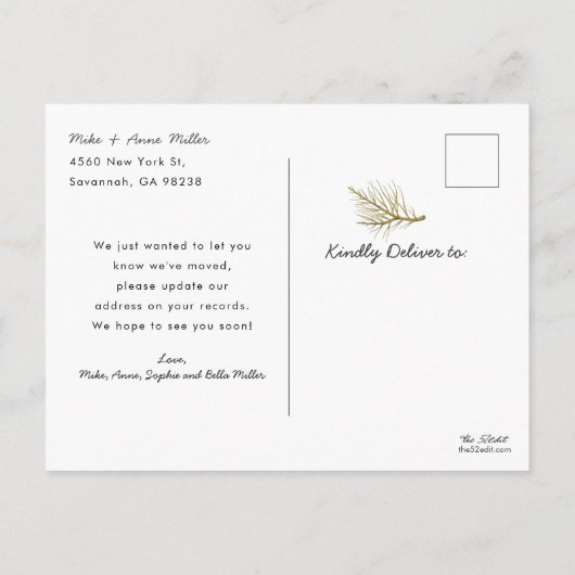 Nieuw huis kerst ornament verhuisbericht uitnodiging briefkaart (Achterkant)