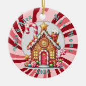 Nieuw huis Kerstcitaat Gingerbread blauw Ornament (Voorkant)