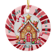 Nieuw huis Kerstcitaat Gingerbread blauw Ornament