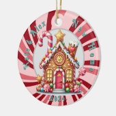 Nieuw huis Kerstcitaat Gingerbread blauw Ornament (Links)