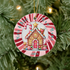 Nieuw huis Kerstcitaat Gingerbread blauw Ornament