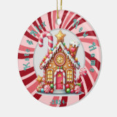 Nieuw huis Kerstcitaat Gingerbread blauw Ornament (Links)
