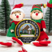 Nieuw huis Kerstmis 2023 met gepersonaliseerde 2 f Keramisch Ornament