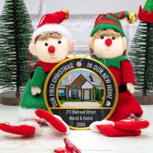 Nieuw huis Kerstmis 2023 met gepersonaliseerde 2 f Keramisch Ornament