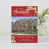 Nieuw huis - Kerstmis aangepaste foto Feestdagenkaart (Staand voorkant)