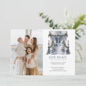 Nieuw Huis Kerstmis Deur Bewegende Foto Feestdagenkaart (Staand voorkant)