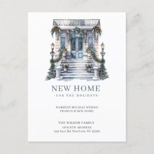 Nieuw Huis Kerstmis Deur Nieuw Adres Verhuizen Feestdagenkaart