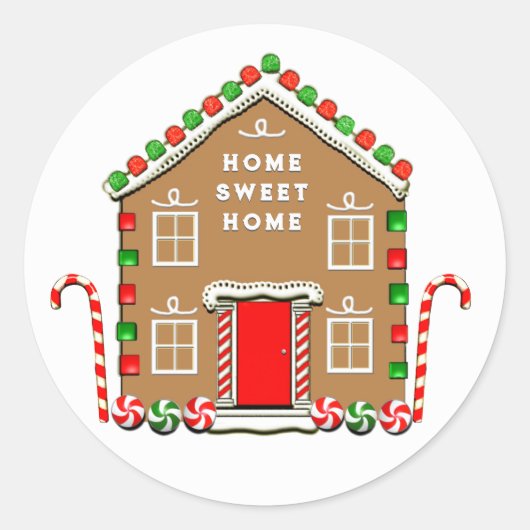 Nieuw Huis Kerstmis Housewarming Ronde Sticker (Voorkant)