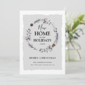 Nieuw huis landelijke winter krans Kerstmis Feestdagenkaart (Staand voorkant)