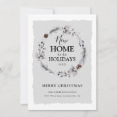 Nieuw huis landelijke winterkrans Kerstmis Feestdagenkaart (Voorkant)