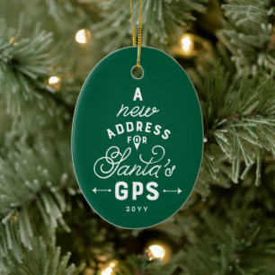 Nieuw huis leuk groen één foto Kerstmis Keramisch Ornament