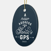 Nieuw huis marineblauw een foto Kerst Keramisch Ornament (Links)