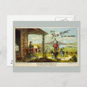 Nieuw huis met naaimachine aankondigingskaart (Voorkant / Achterkant)