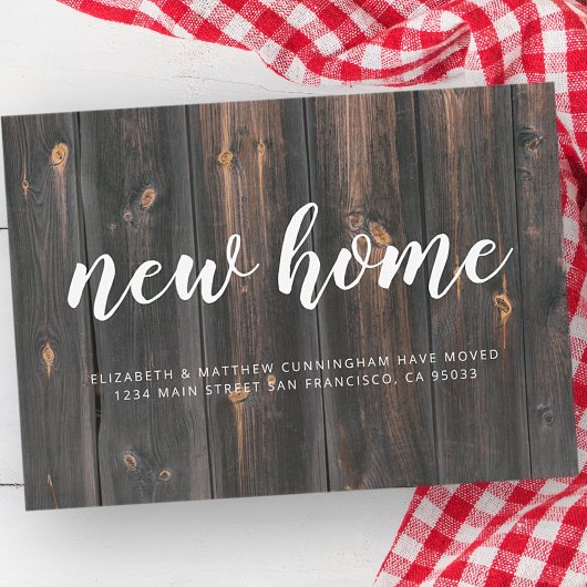 Nieuw Huis Modern Eenvoudig Land Rustiek Hout Aankondiging