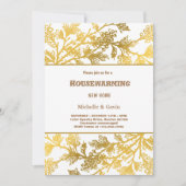 Nieuw huis moderne gouden gebladerte housewarming kaart (Voorkant)