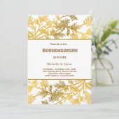 Nieuw huis moderne gouden gebladerte housewarming kaart (Staand voorkant)