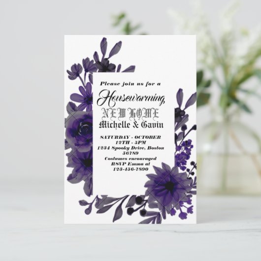 Nieuw huis moderne herfst huis warming party kaart (Staand voorkant)