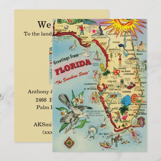 Nieuw huis - Moving Florida Aankondiging Kaart (Voorkant / Achterkant)