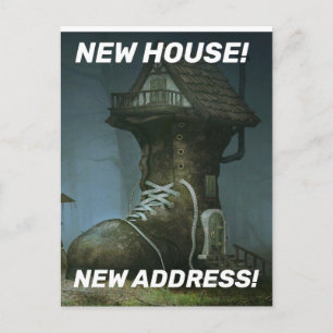 NIEUW HUIS NIEUW ADRES! FUNNY SHOE HOUSE BRIEFKAAR BRIEFKAART