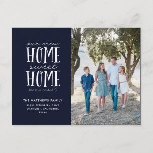 Nieuw huis, nieuw geluk verhuisbericht ansichtkaar aankondigingskaart