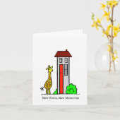 Nieuw huis, nieuwe herinneringen Giraffe kaart (Gele Bloem)