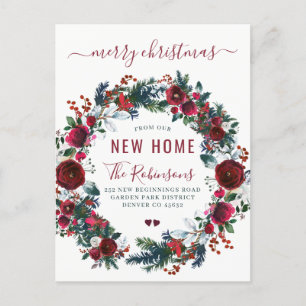 Nieuw huis Prettig kerstfeest verhuizing Aankondigingskaart