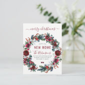 Nieuw huis Prettig kerstfeest verhuizing Aankondigingskaart (Staand voorkant)